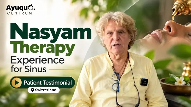 Nasyam therapy experience for sinus, patient testimonial from Switzerland