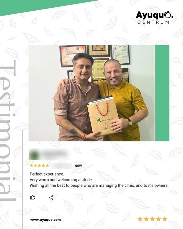 Patient testimonial: an international visitor with Vaidya (Dr.) Piyush Juneja at AyuQuo Centrum